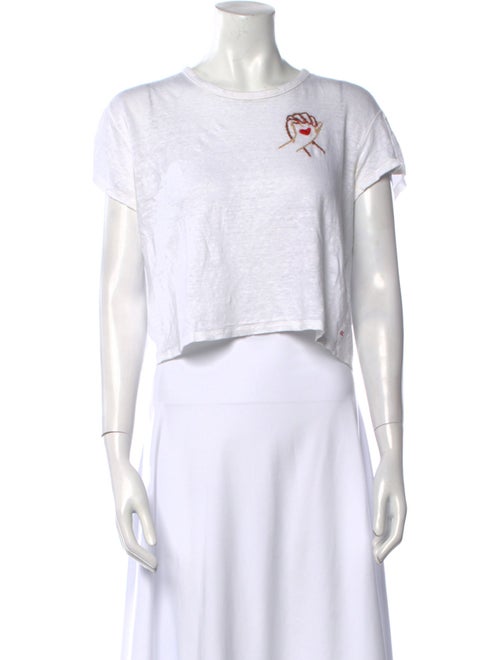 La Ligne Linen Crew Neck Crop Top