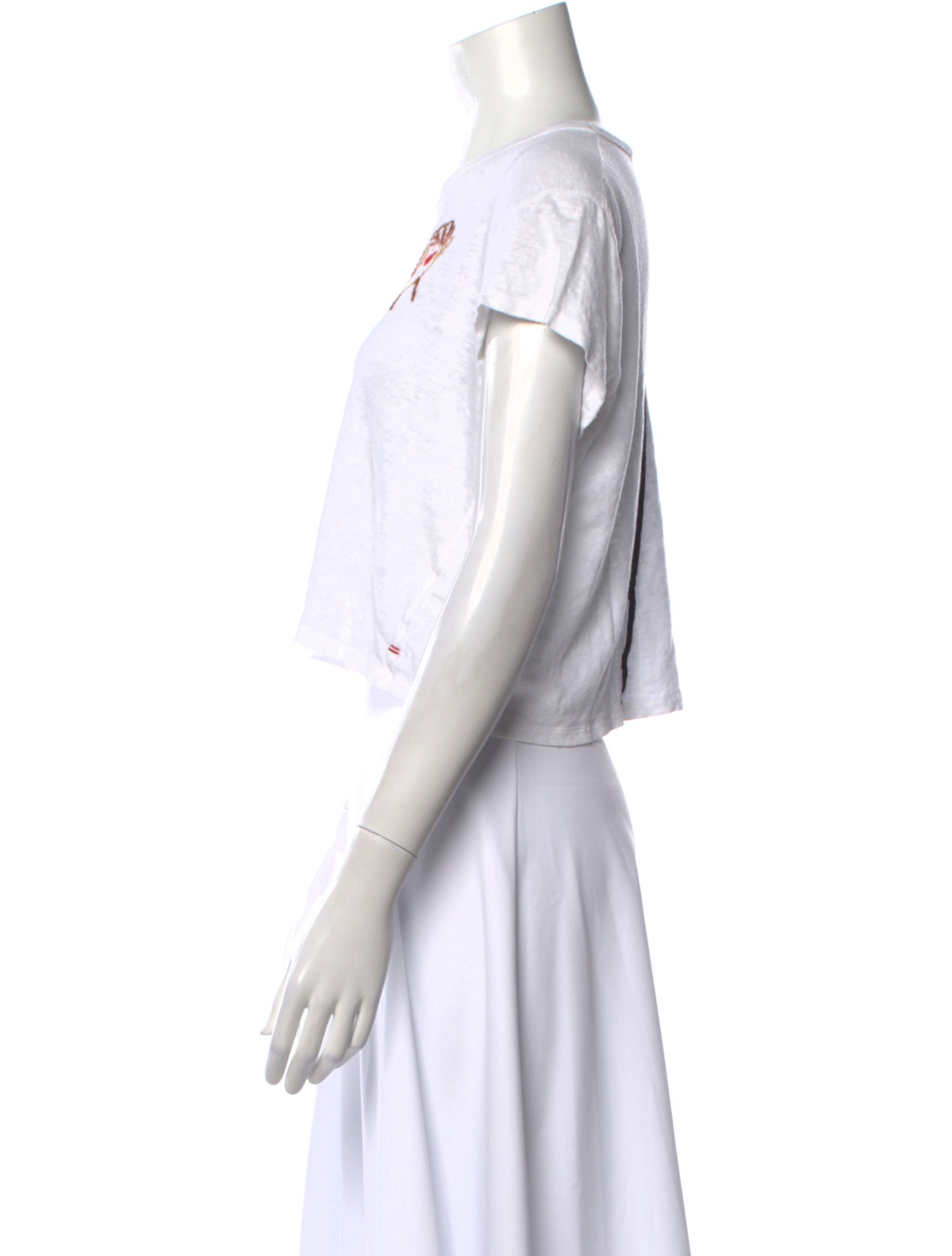 La Ligne Linen Crew Neck Crop Top