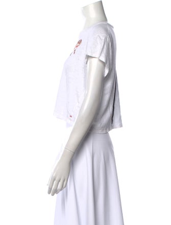 La Ligne Linen Crew Neck Crop Top