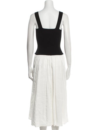 La Ligne Square Neckline Midi Length Dress