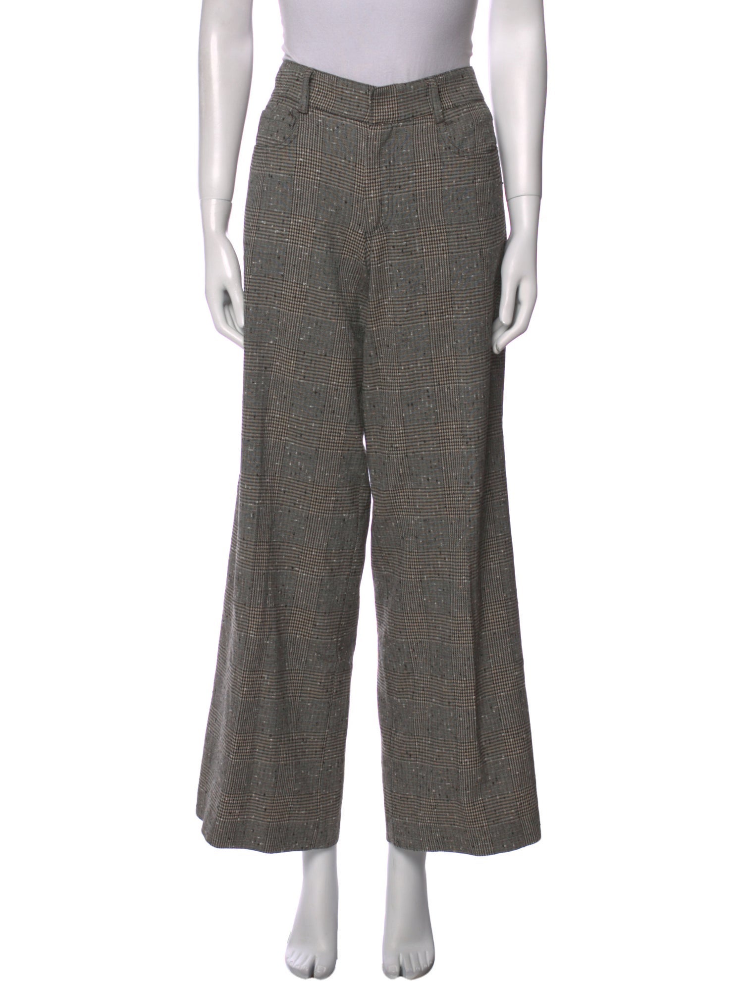 La Ligne Plaid Print Wide Leg Pants