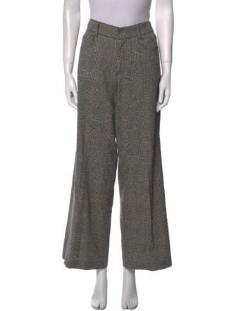 La Ligne Plaid Print Wide Leg Pants