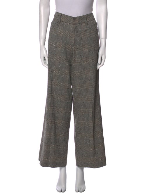La Ligne Plaid Print Wide Leg Pants
