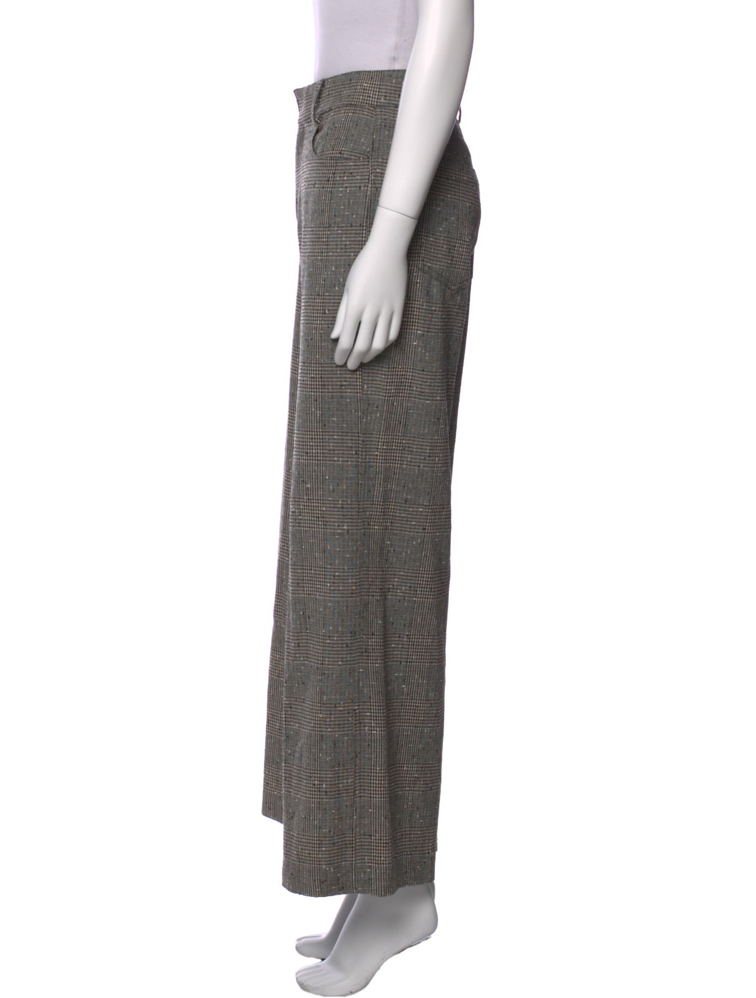 La Ligne Plaid Print Wide Leg Pants