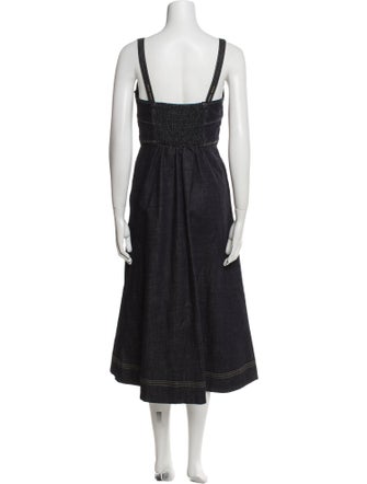 La Ligne Square Neckline Midi Length Dress