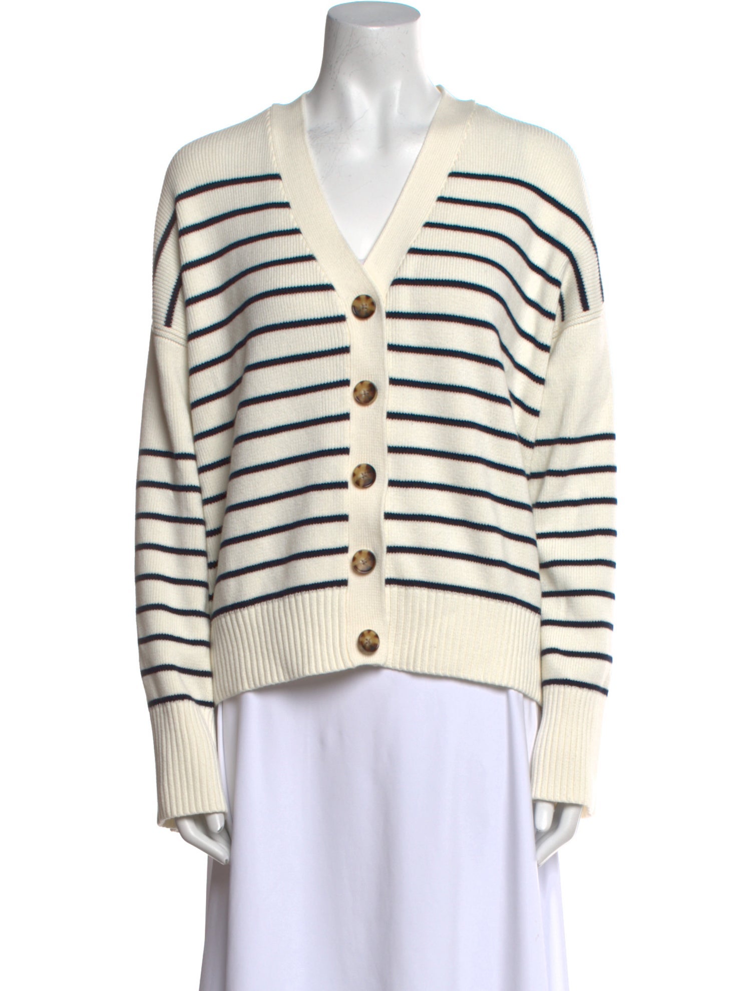 La Ligne Striped V-Neck Sweater