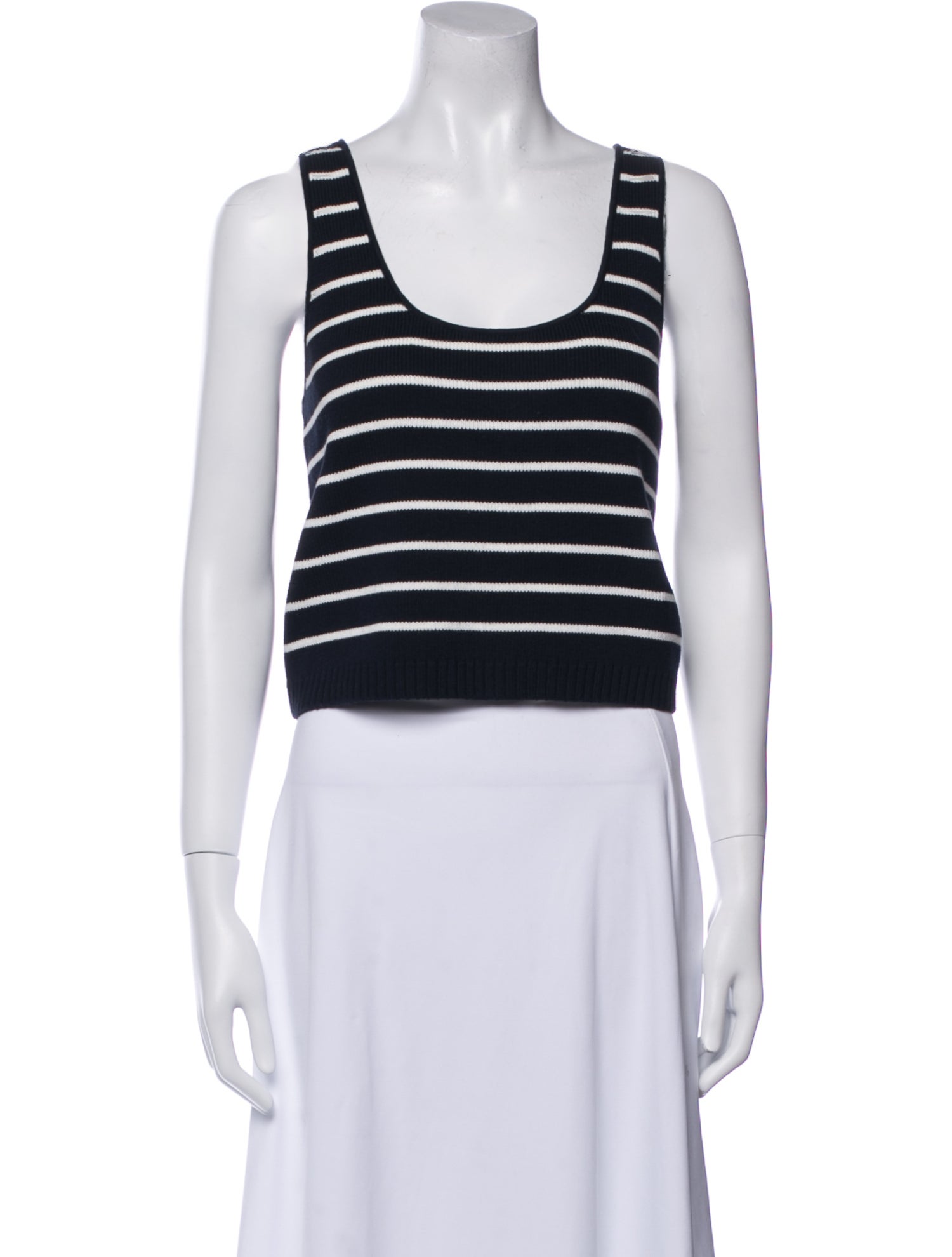 La Ligne Striped Scoop Neck Crop Top