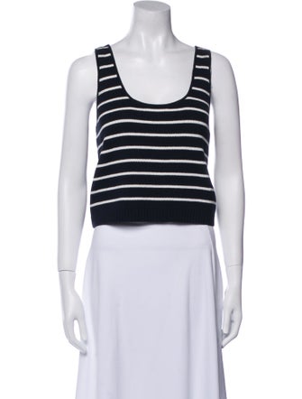 La Ligne Striped Scoop Neck Crop Top
