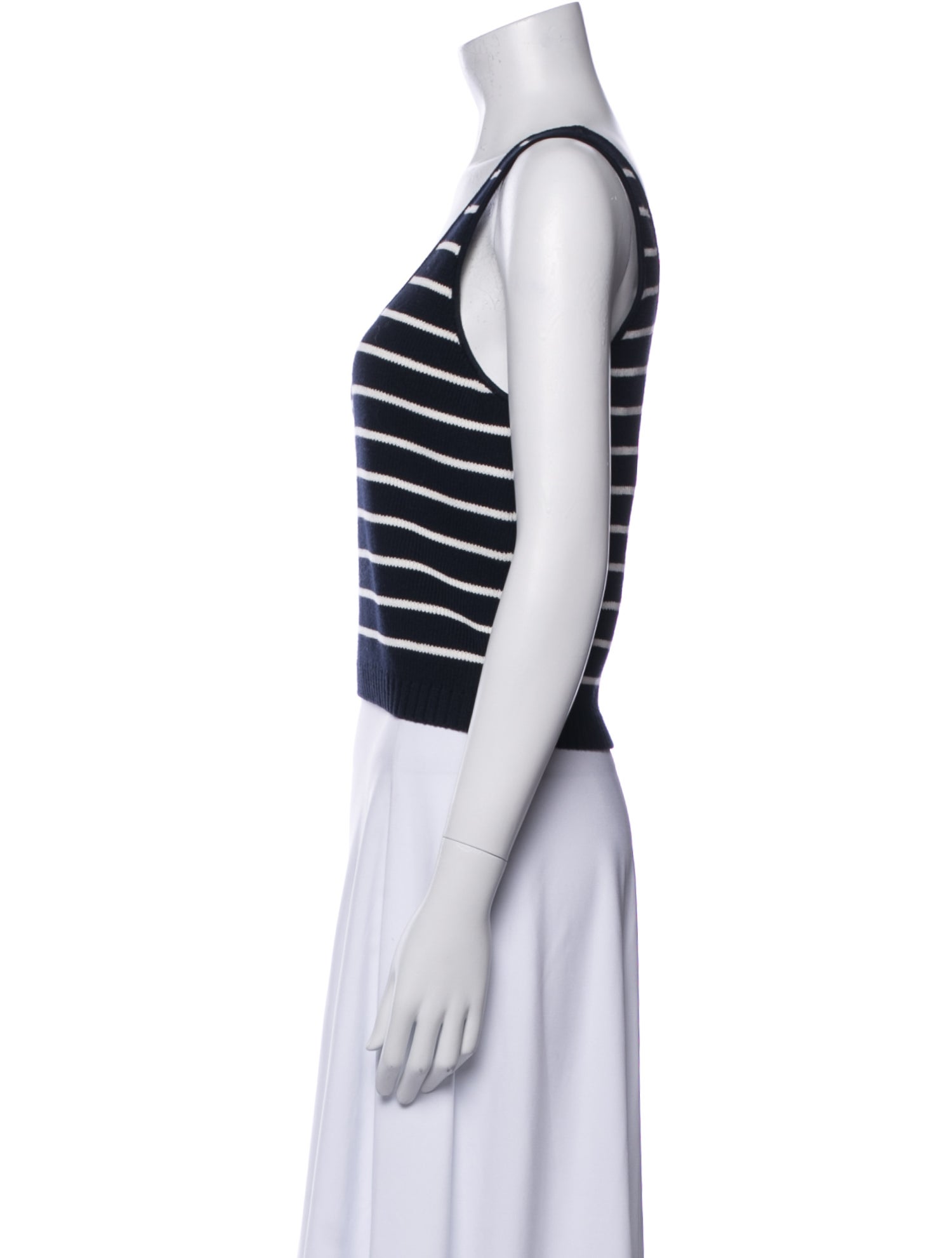 La Ligne Striped Scoop Neck Crop Top