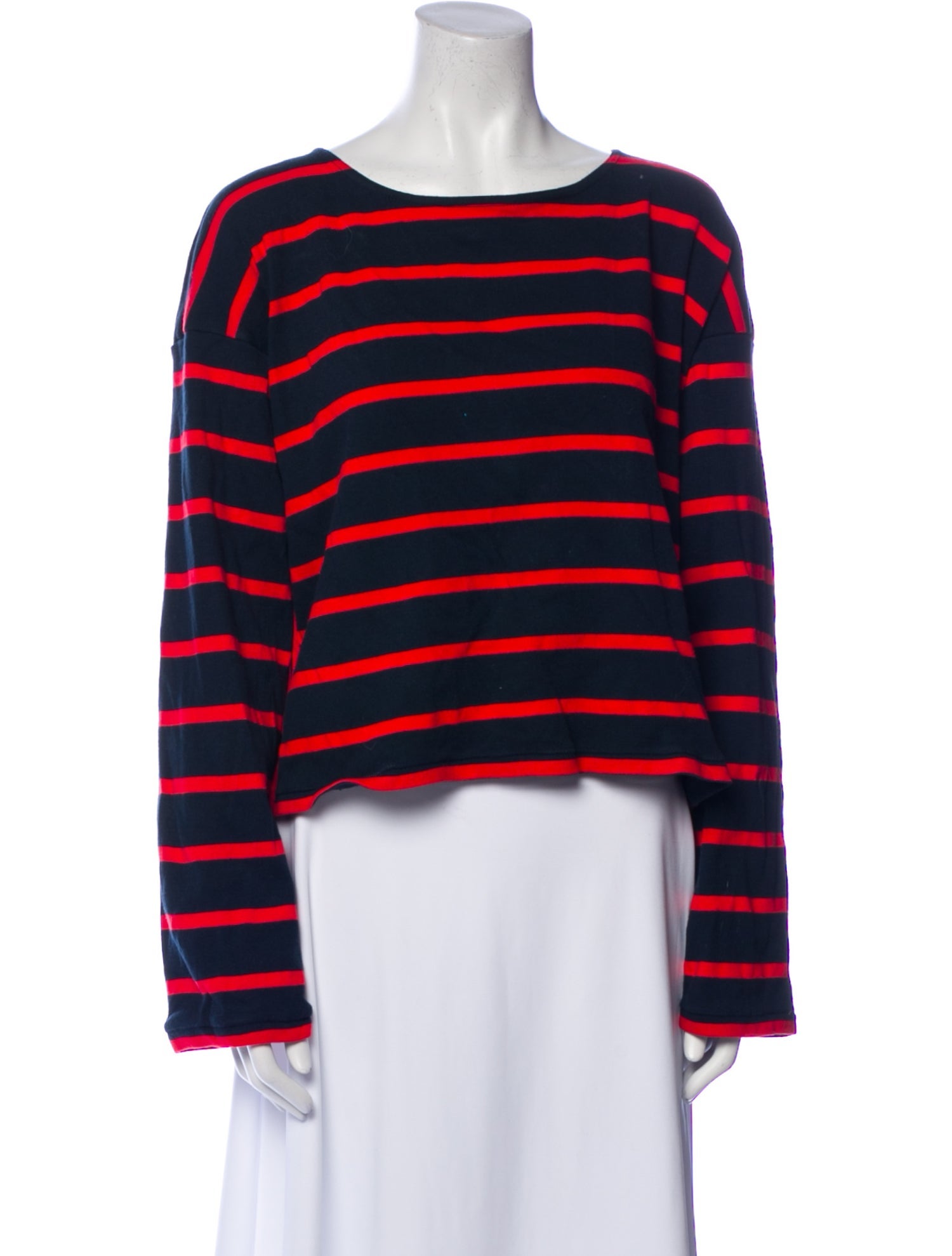 La Ligne Striped Scoop Neck Crop Top