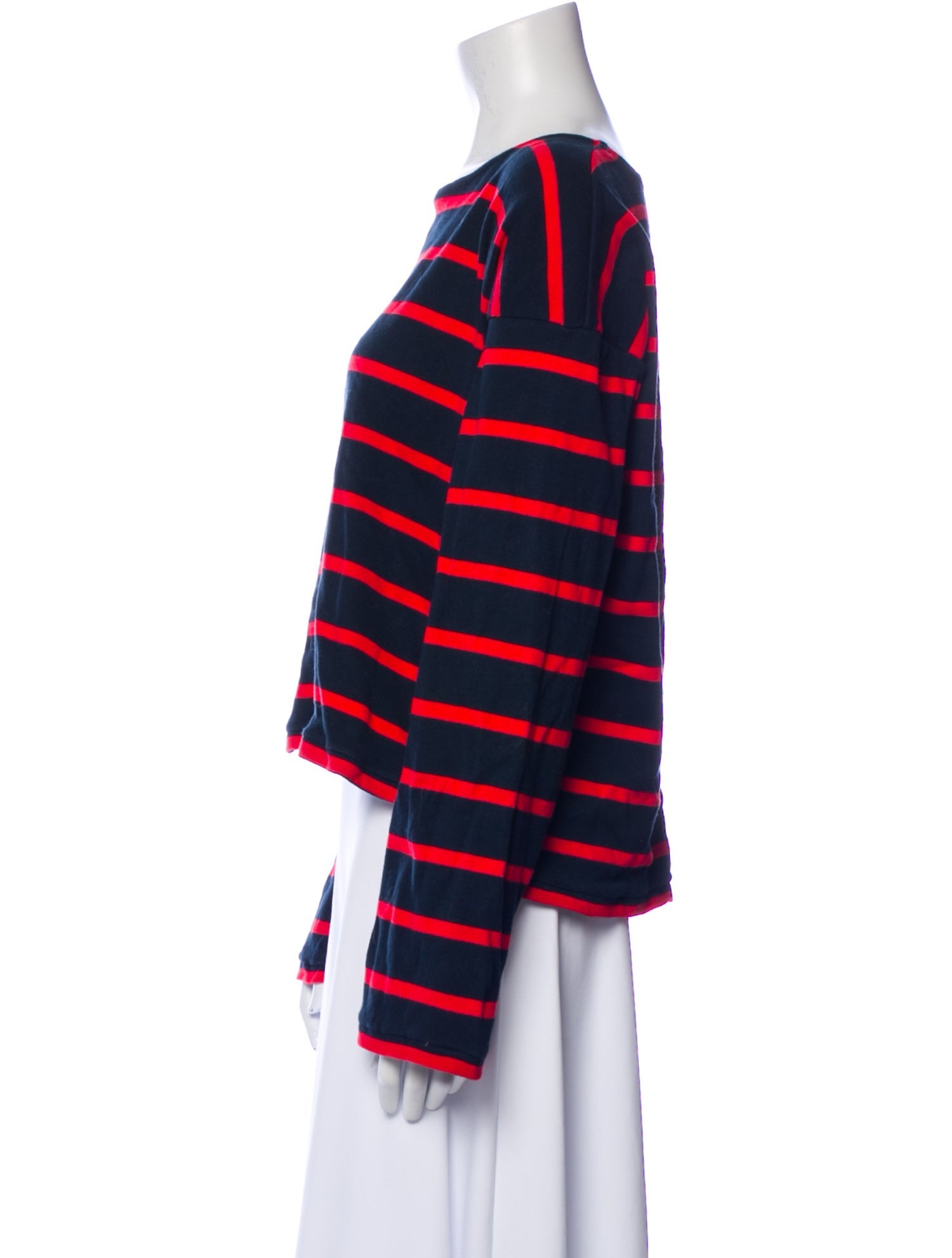 La Ligne Striped Scoop Neck Crop Top