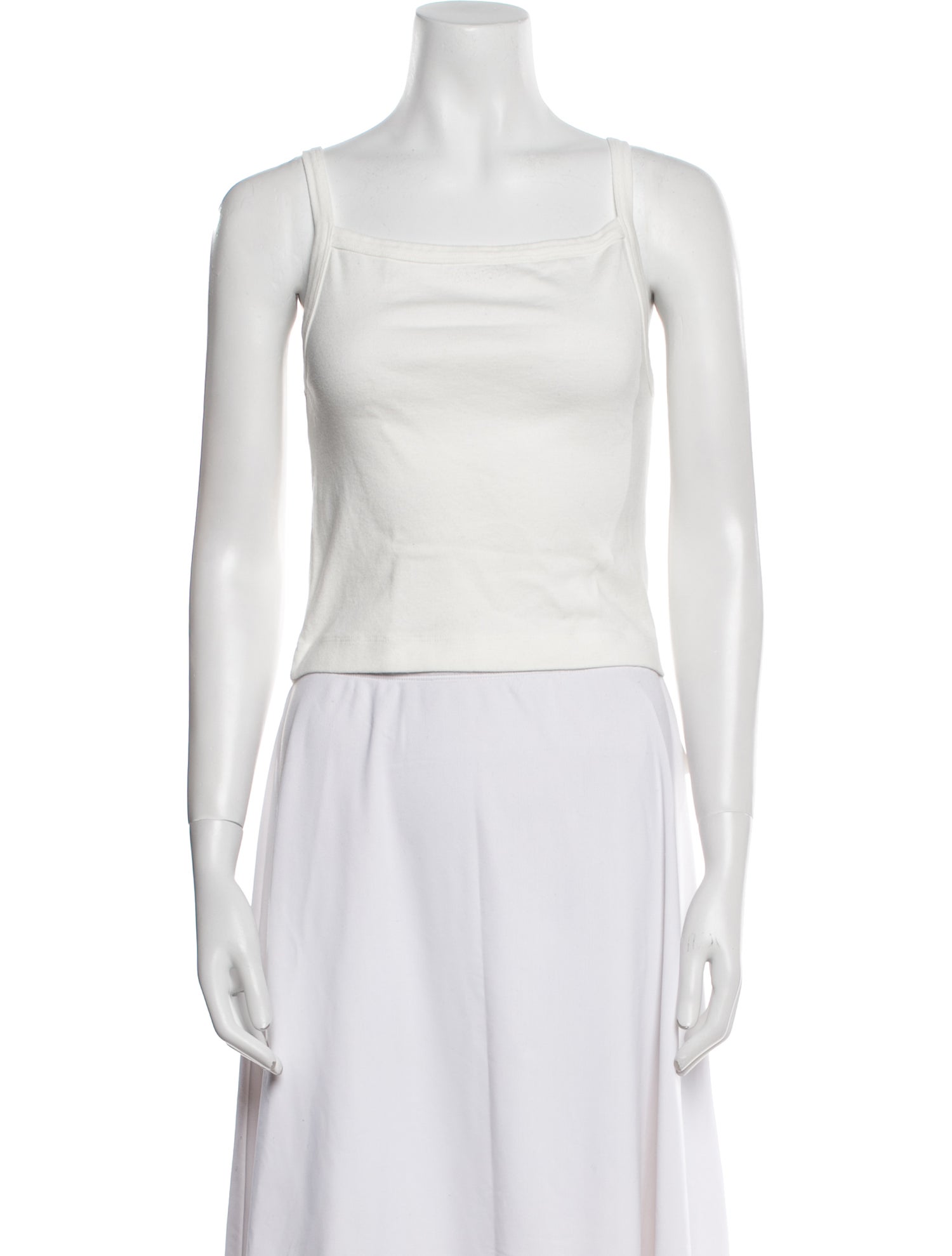 La Ligne Square Neckline Sleeveless Crop Top