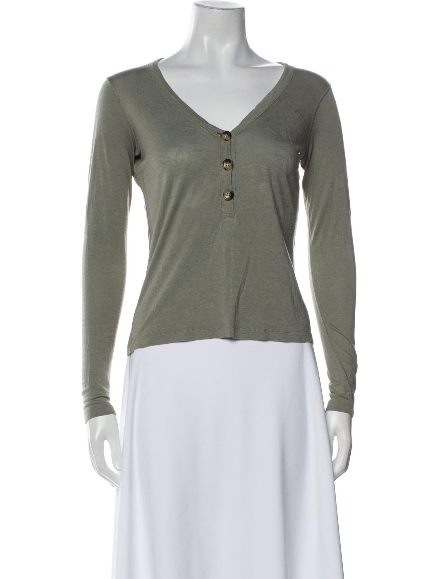 La Ligne V-Neck Long Sleeve Top