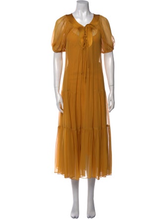 La Ligne V-Neck Knee-Length Dress