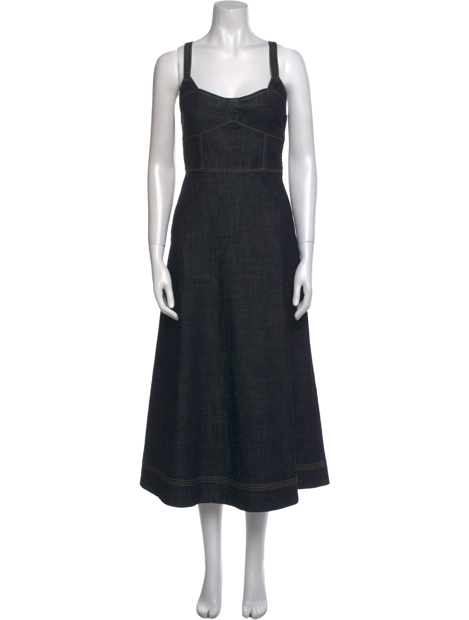 La Ligne Square Neckline Long Dress