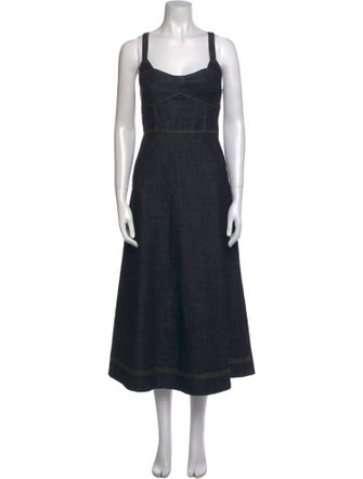 La Ligne Square Neckline Long Dress