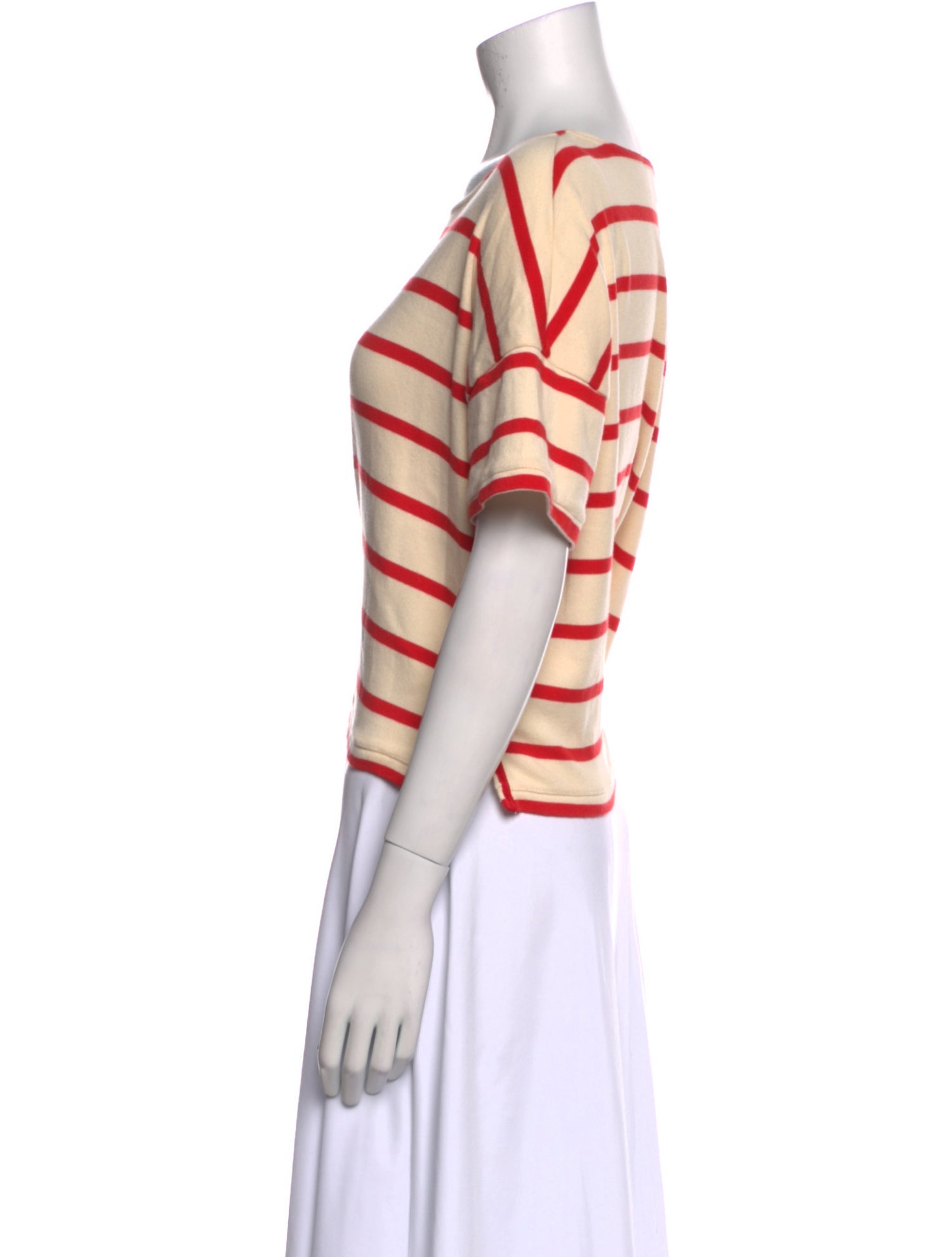 La Ligne Striped Bateau Neckline Crop Top
