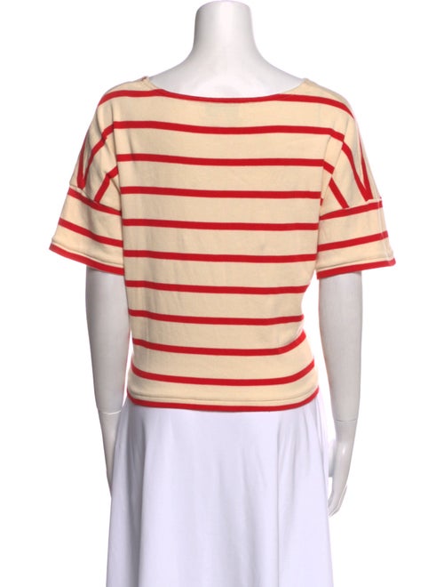 La Ligne Striped Bateau Neckline Crop Top