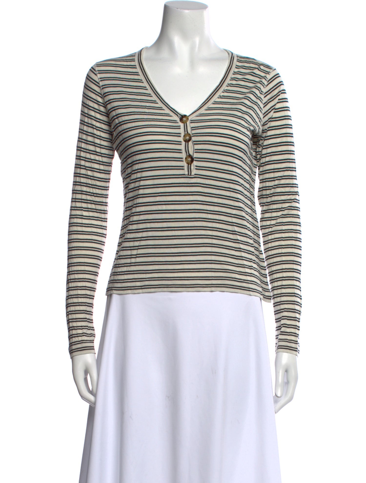 La Ligne Striped V-Neck Top