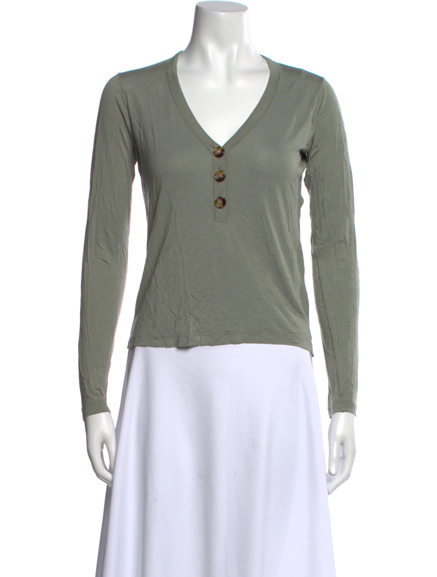 La Ligne V-Neck Long Sleeve Top