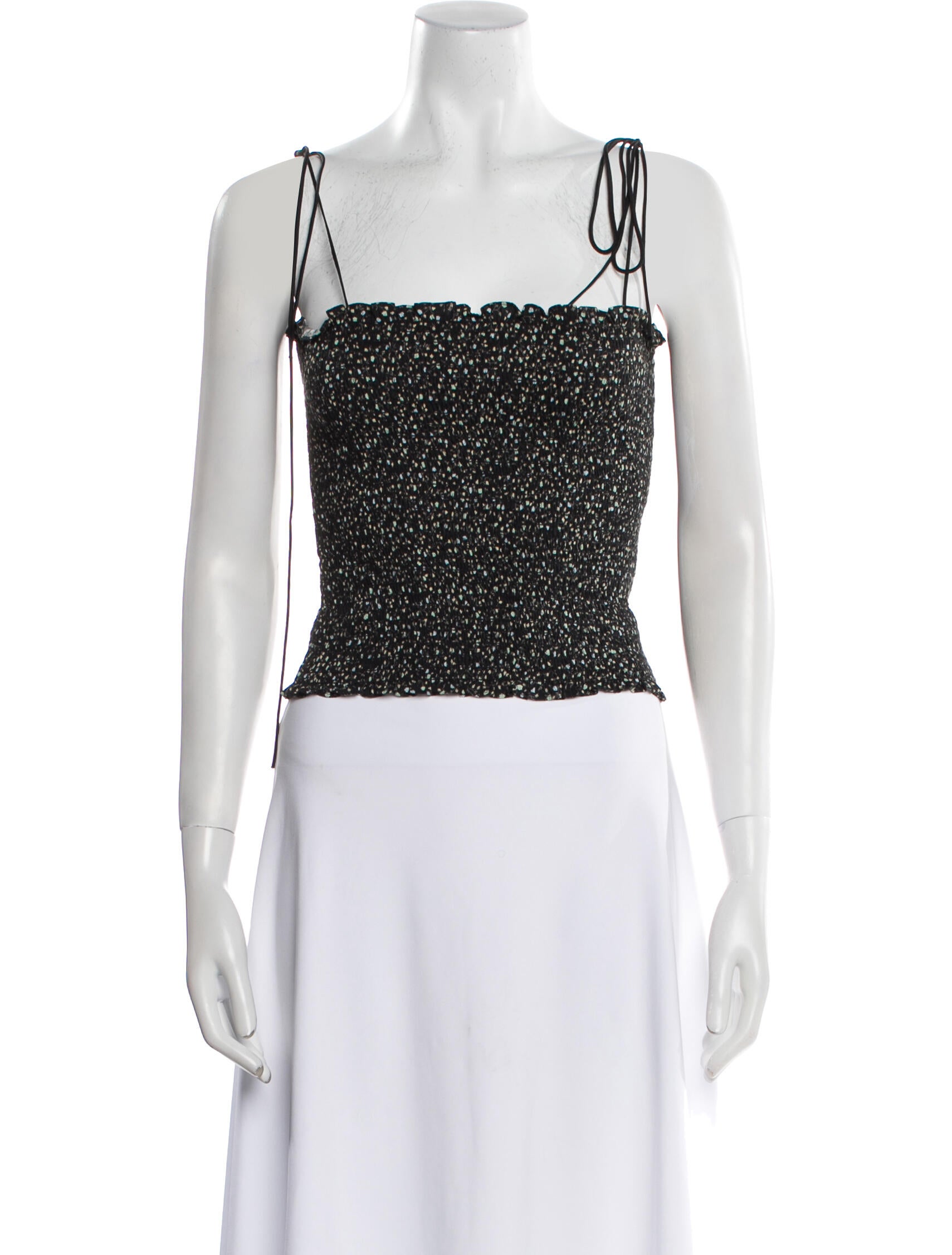 La Ligne Square Neckline Sleeveless Crop Top