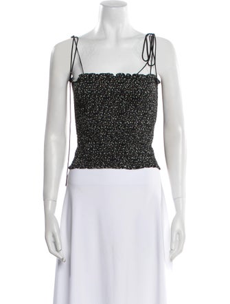 La Ligne Square Neckline Sleeveless Crop Top