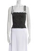 La Ligne Square Neckline Sleeveless Crop Top