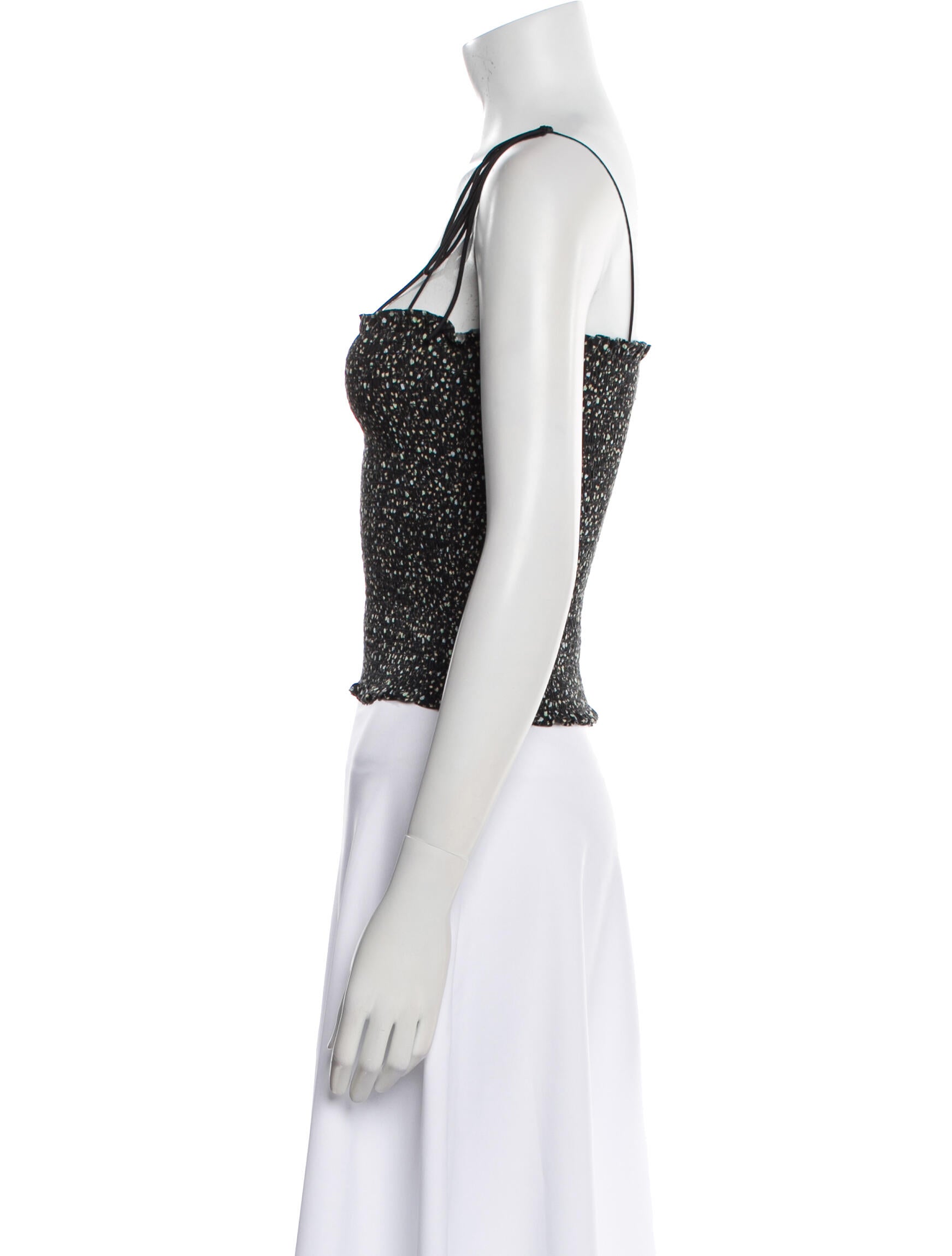 La Ligne Square Neckline Sleeveless Crop Top