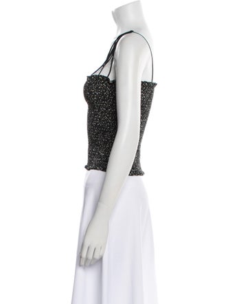 La Ligne Square Neckline Sleeveless Crop Top