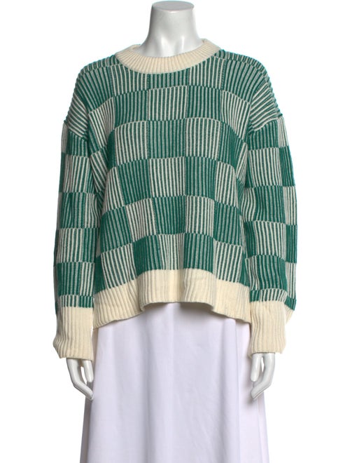 La Ligne Plaid Print Crew Neck Sweater