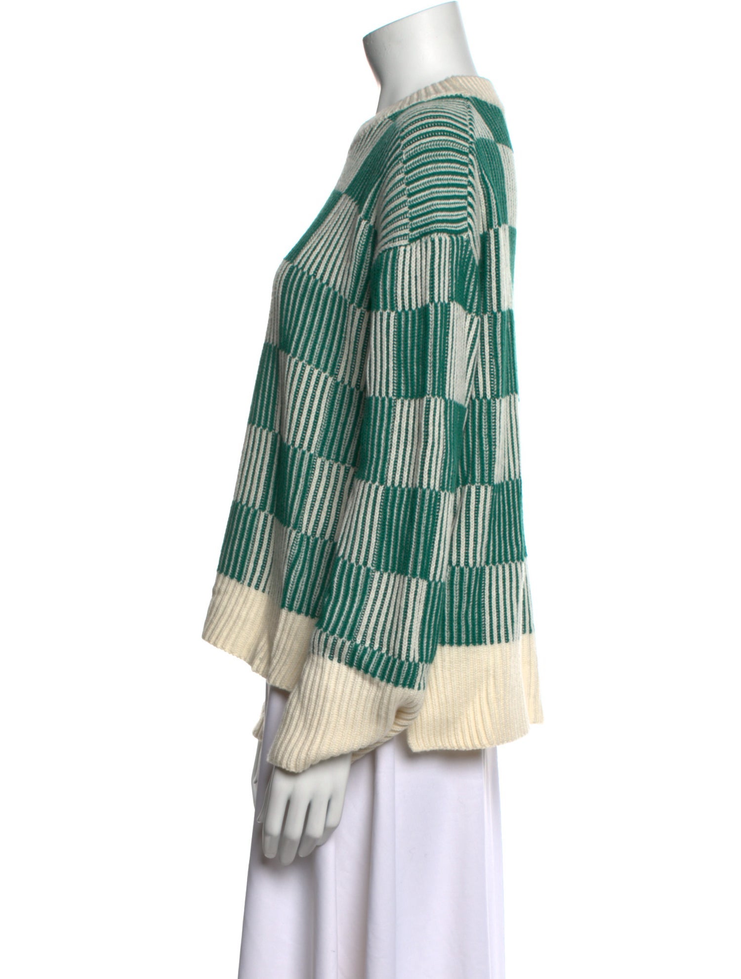 La Ligne Plaid Print Crew Neck Sweater