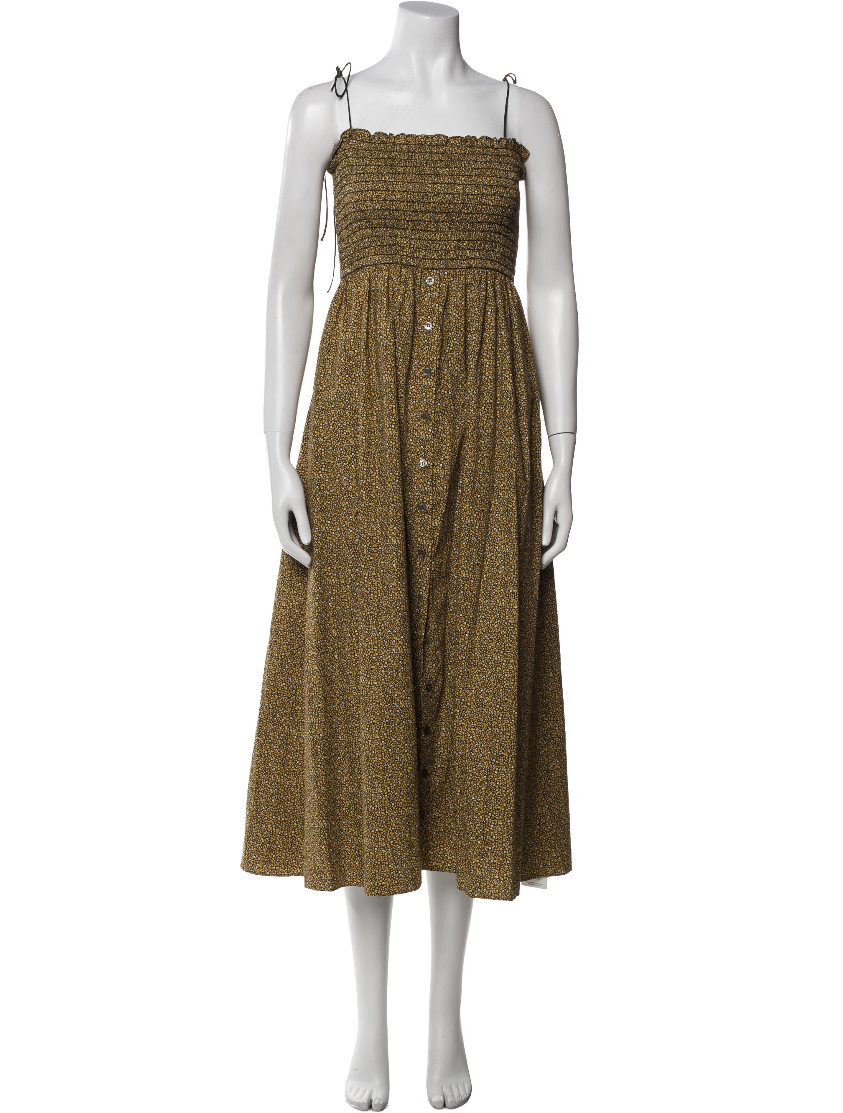 La Ligne Floral Print Midi Length Dress