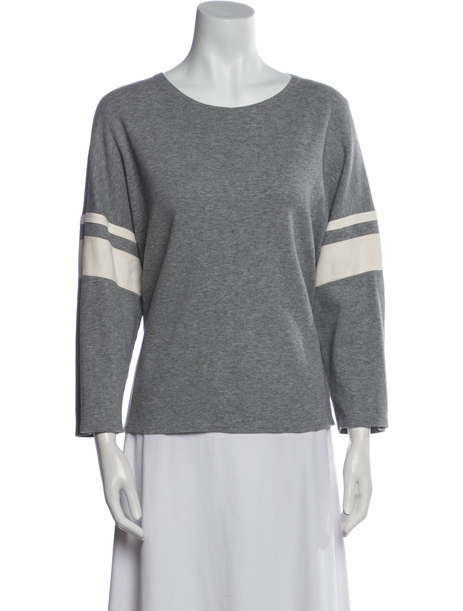 La Ligne Colorblock Pattern Bateau Neckline Sweatshirt