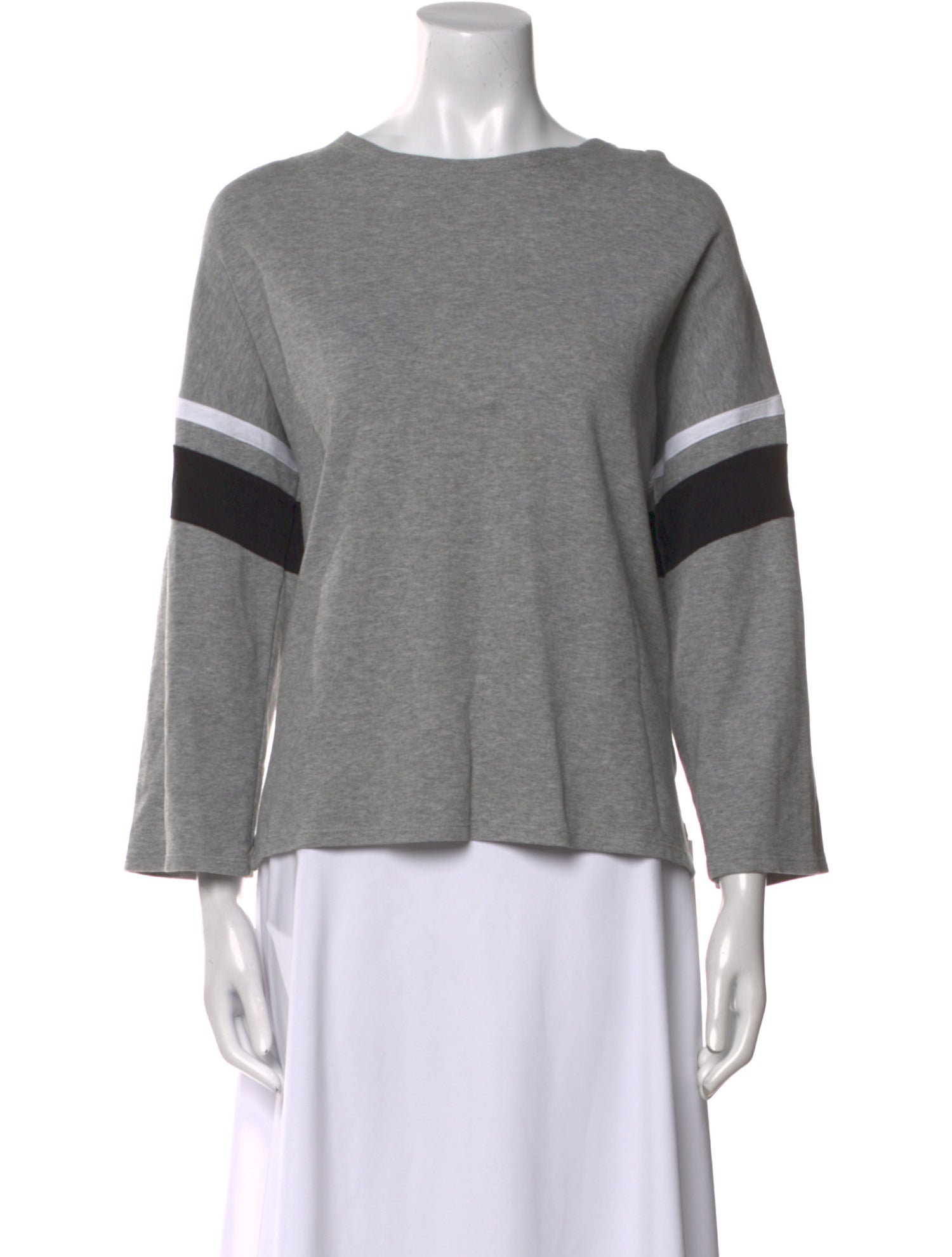 La Ligne Colorblock Pattern Scoop Neck Sweatshirt