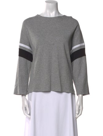 La Ligne Colorblock Pattern Scoop Neck Sweatshirt