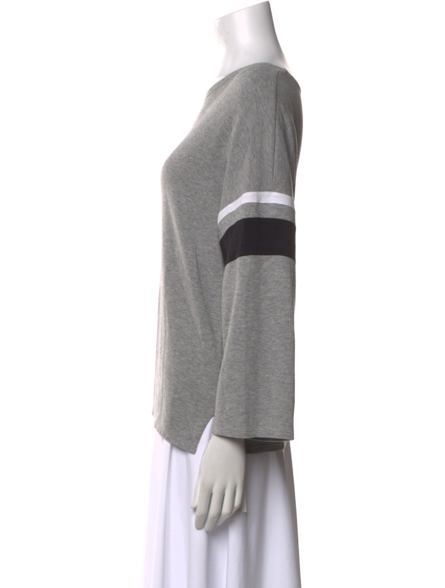 La Ligne Colorblock Pattern Scoop Neck Sweatshirt