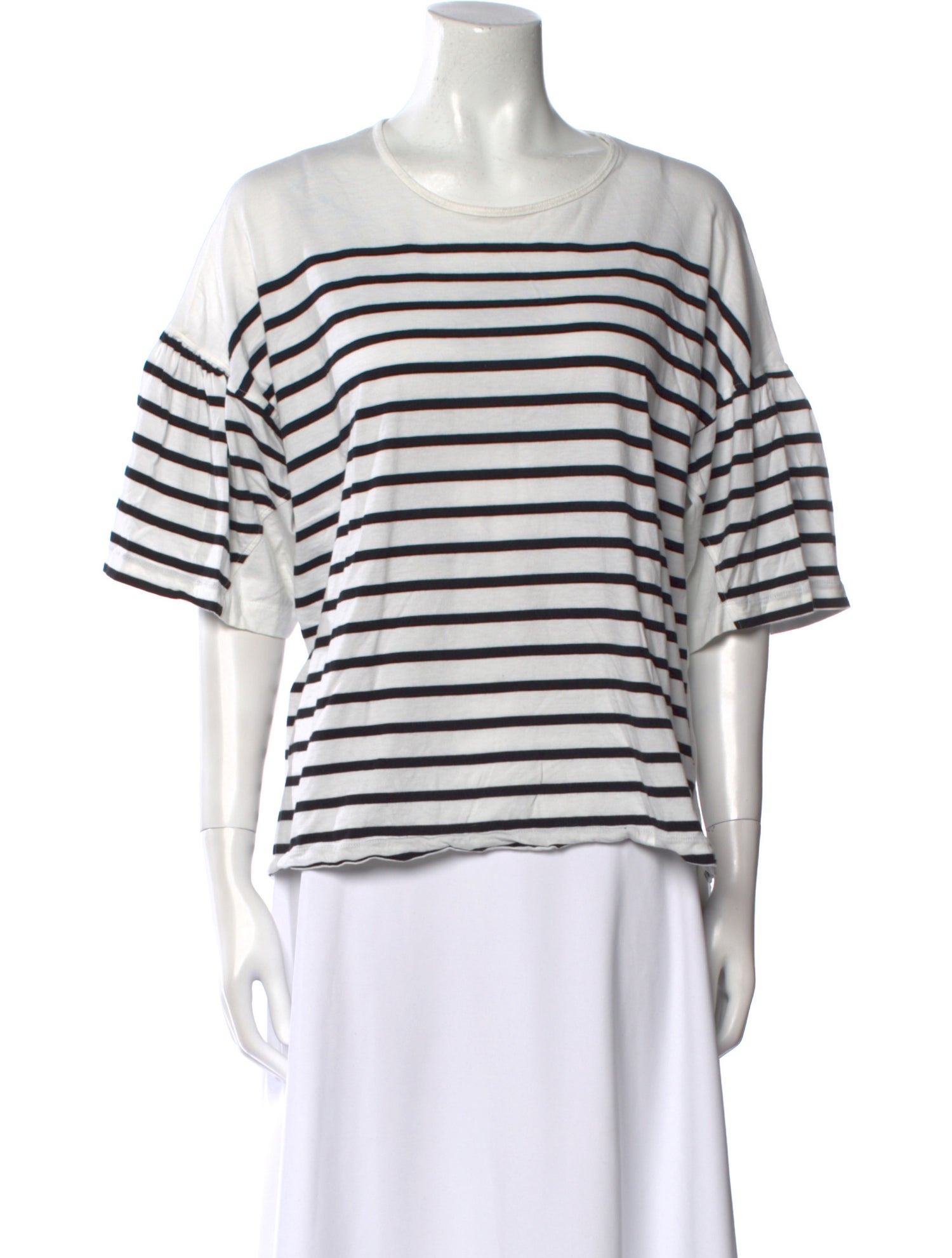 La Ligne Striped Bateau Neckline T-Shirt