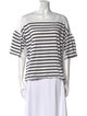 La Ligne Striped Bateau Neckline T-Shirt