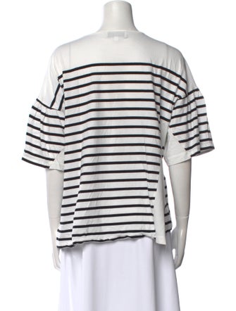 La Ligne Striped Bateau Neckline T-Shirt