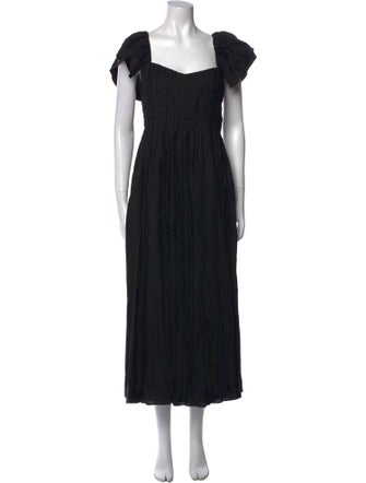 La Ligne Square Neckline Midi Length Dress