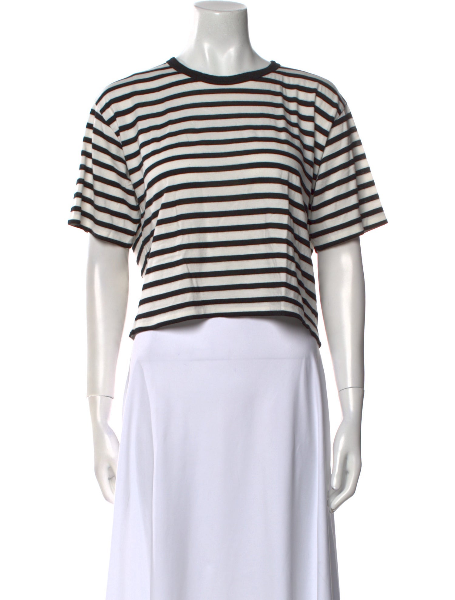 La Ligne Striped Crew Neck Crop Top