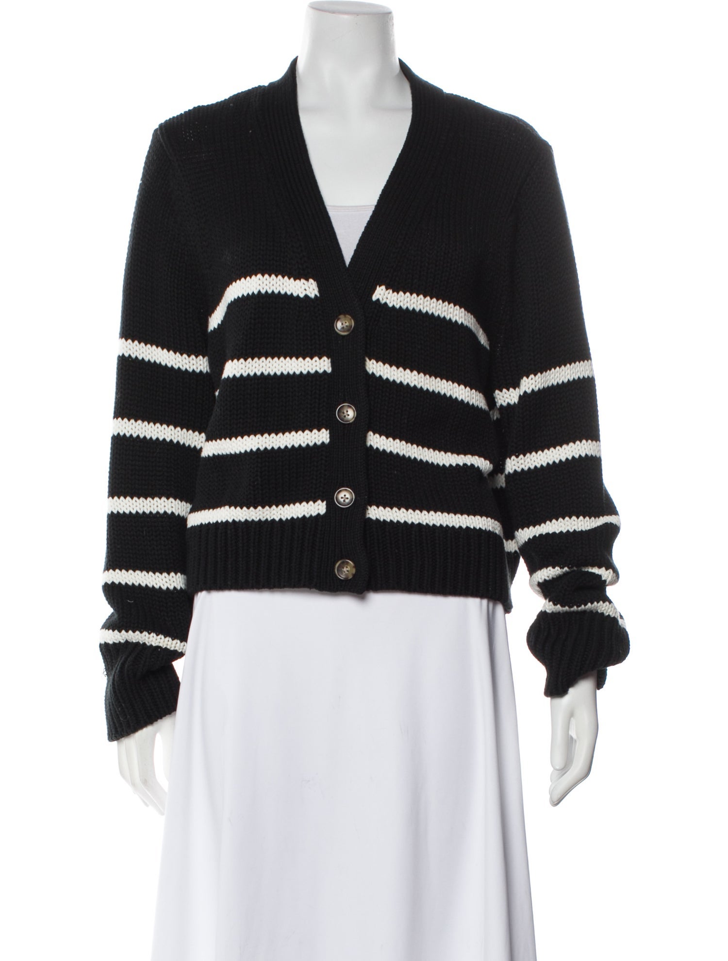 La Ligne Striped V-Neck Sweater