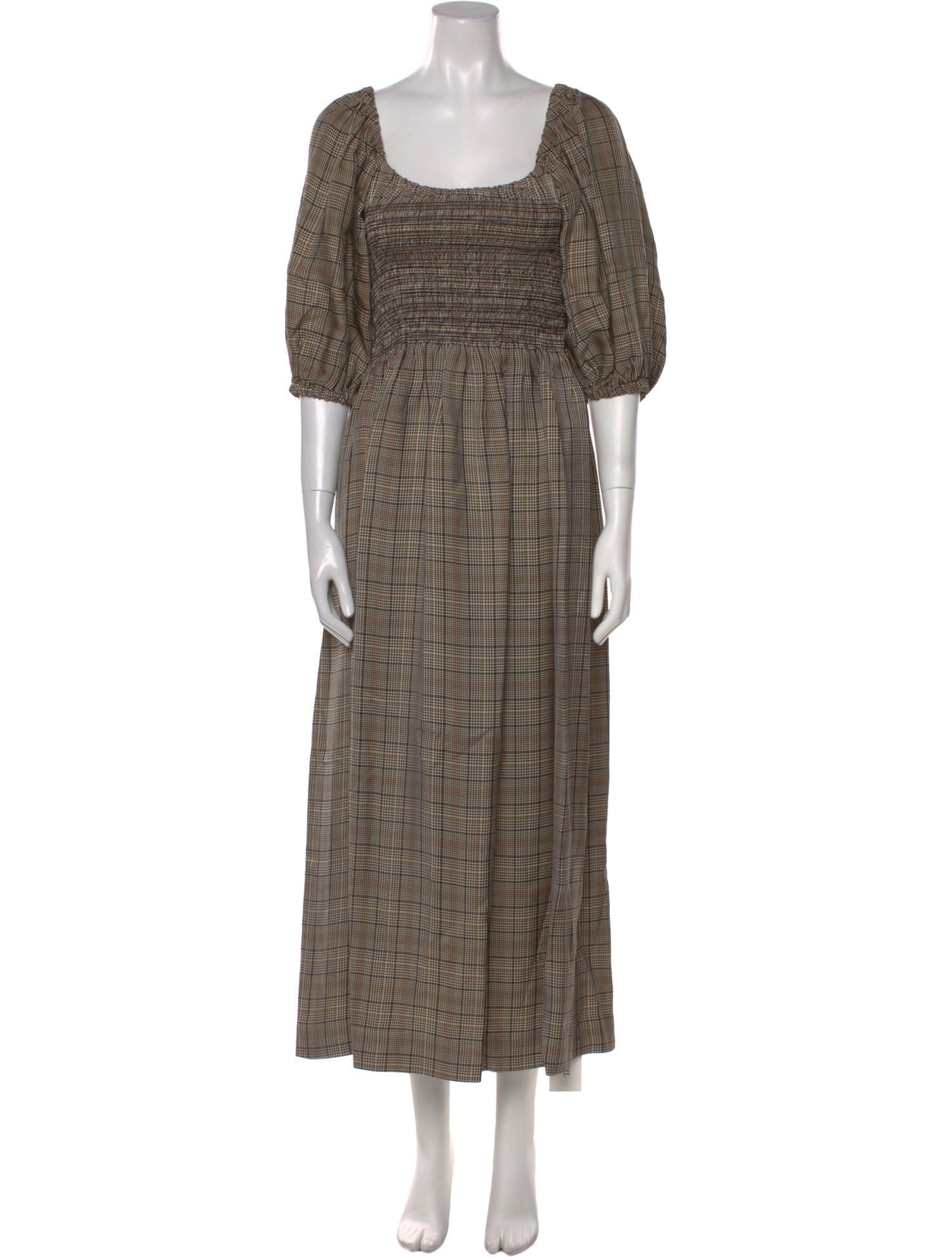 La Ligne Plaid Print Long Dress