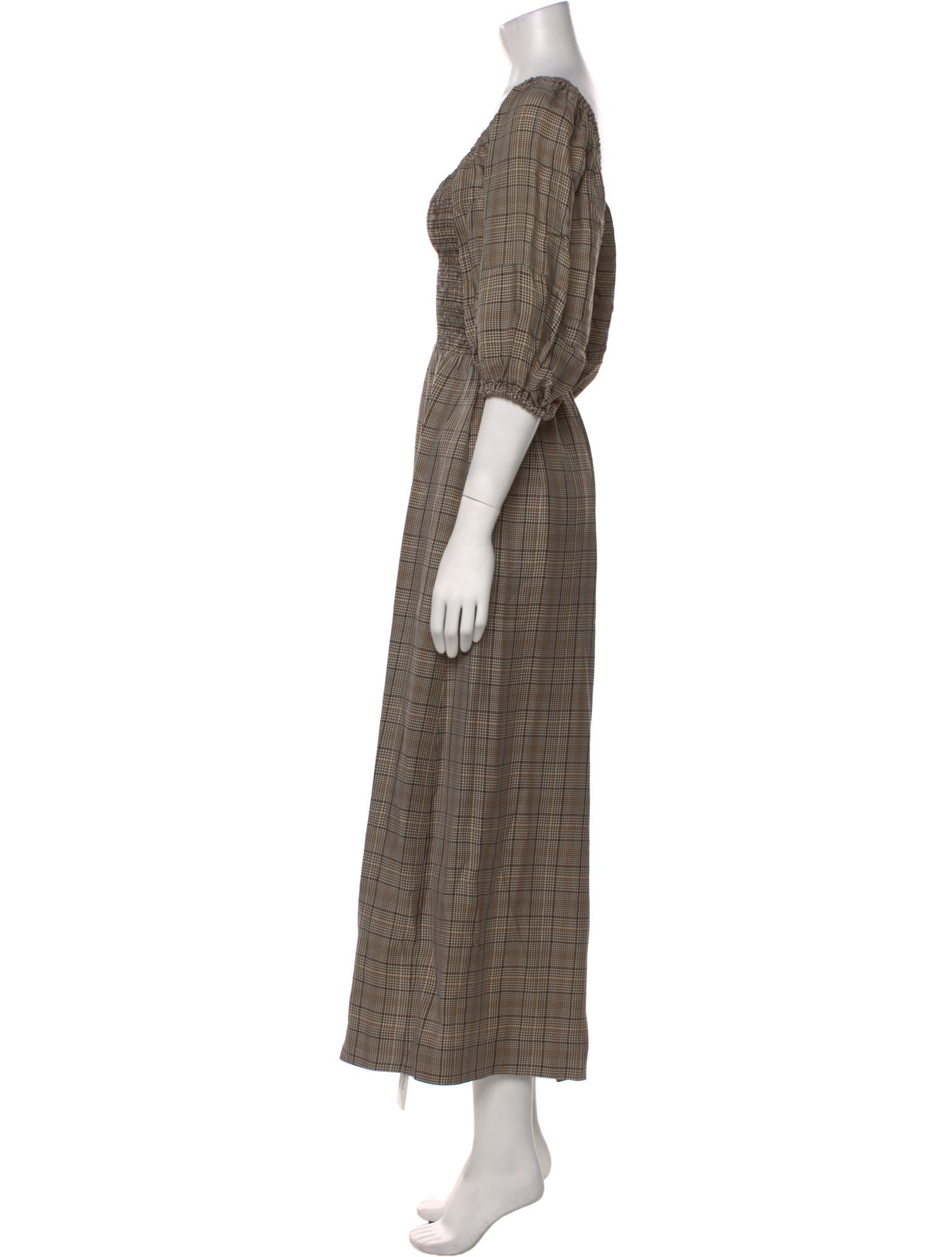 La Ligne Plaid Print Long Dress