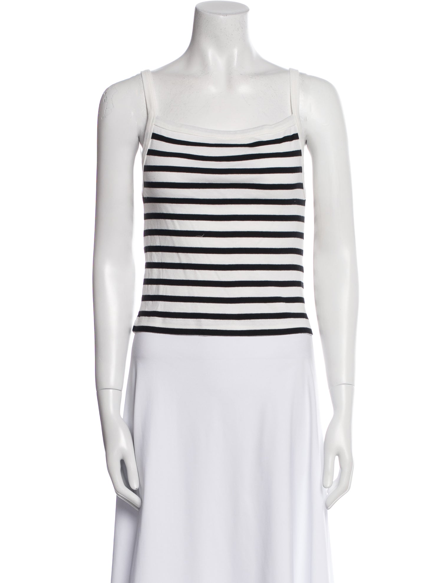 La Ligne Striped Square Neckline Crop Top