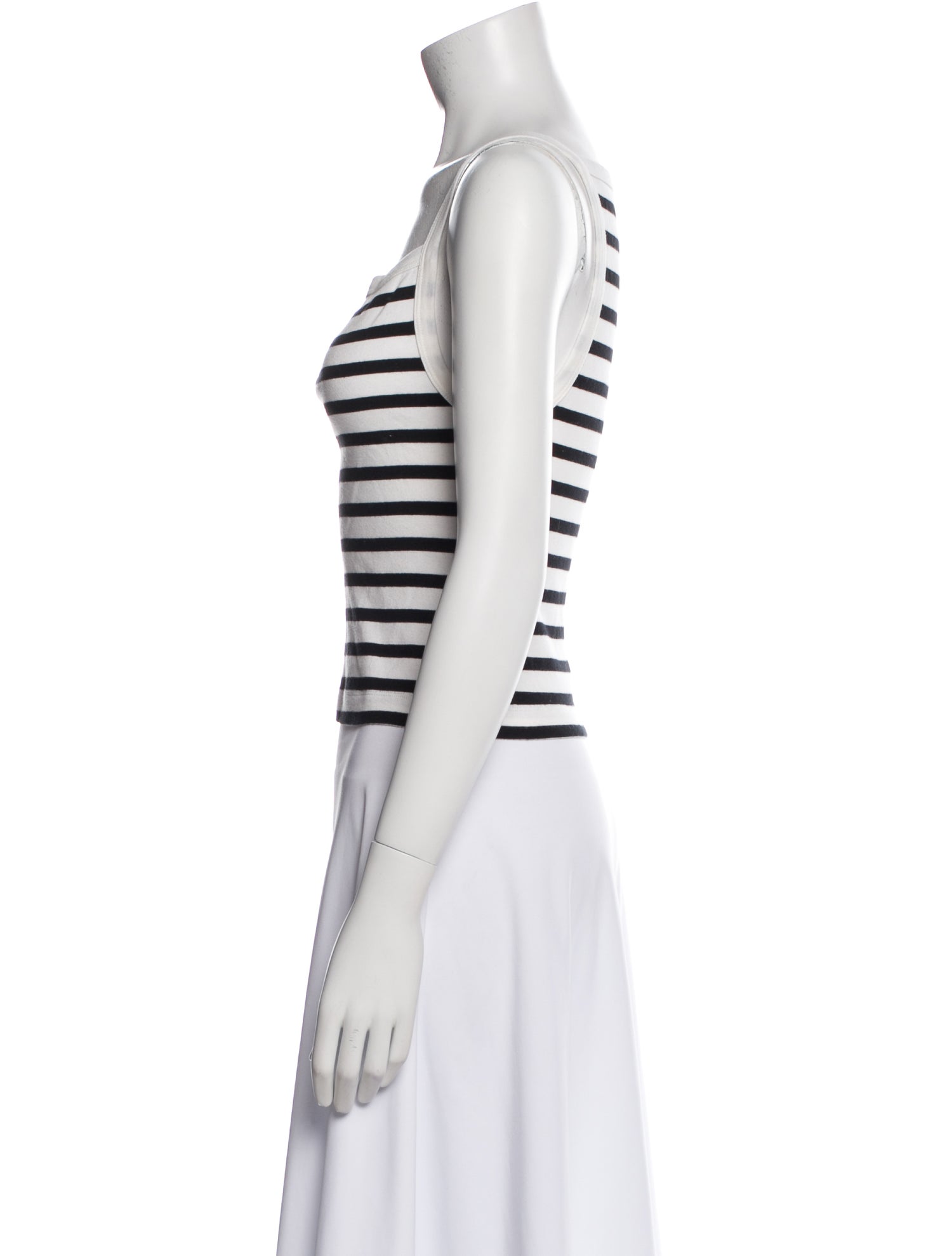 La Ligne Striped Square Neckline Crop Top