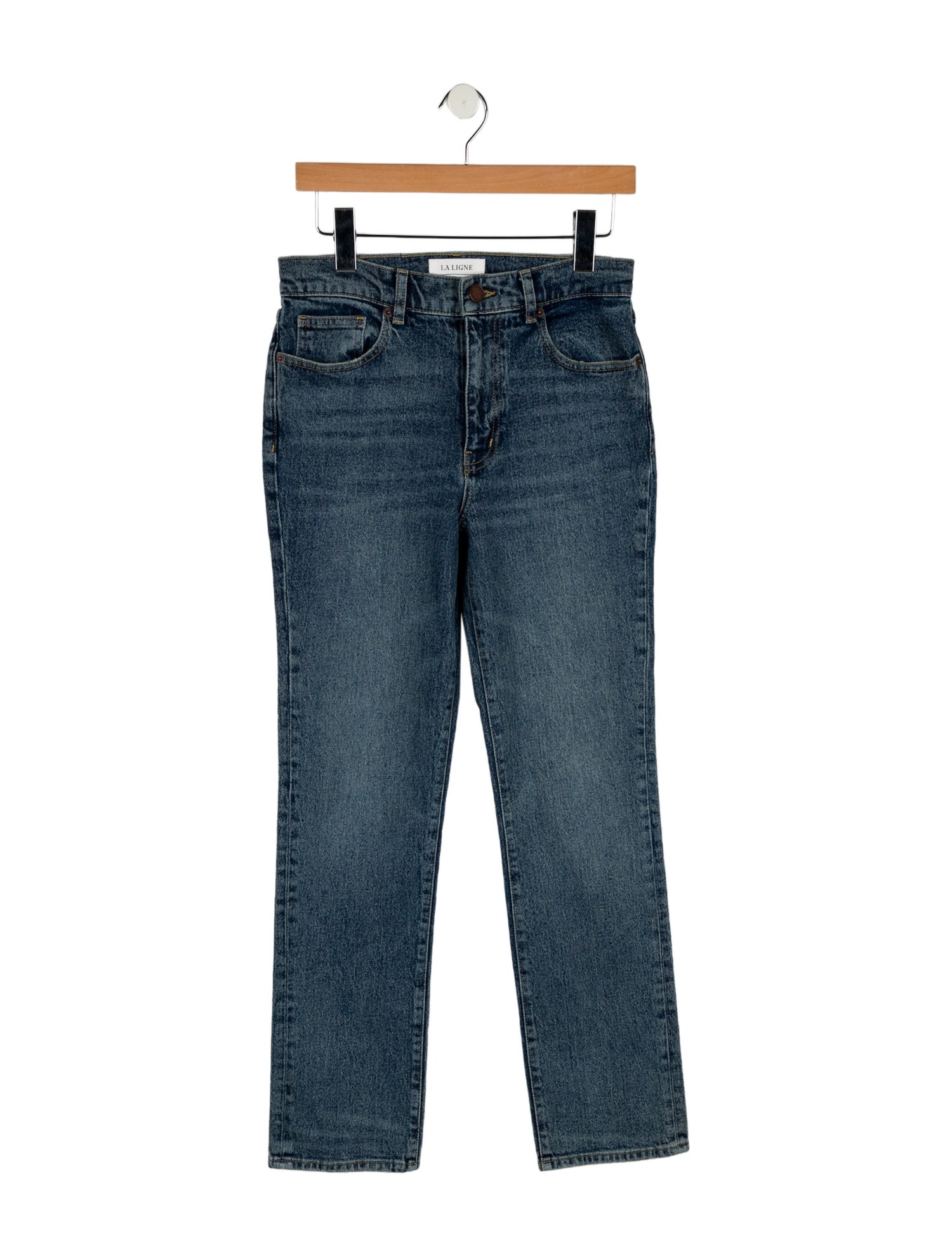 La Ligne Mid-Rise Straight Leg Jeans