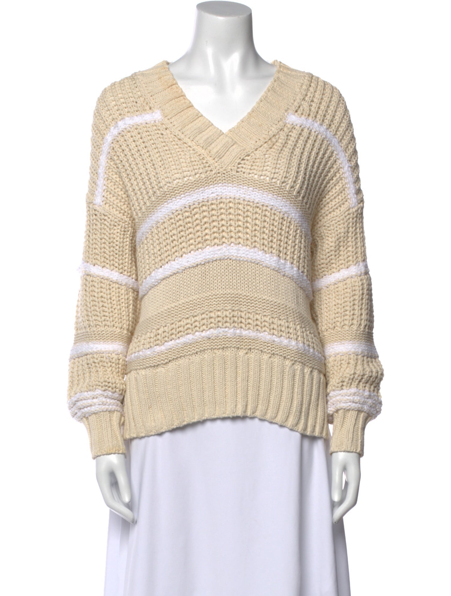 La Ligne Striped V-Neck Sweater
