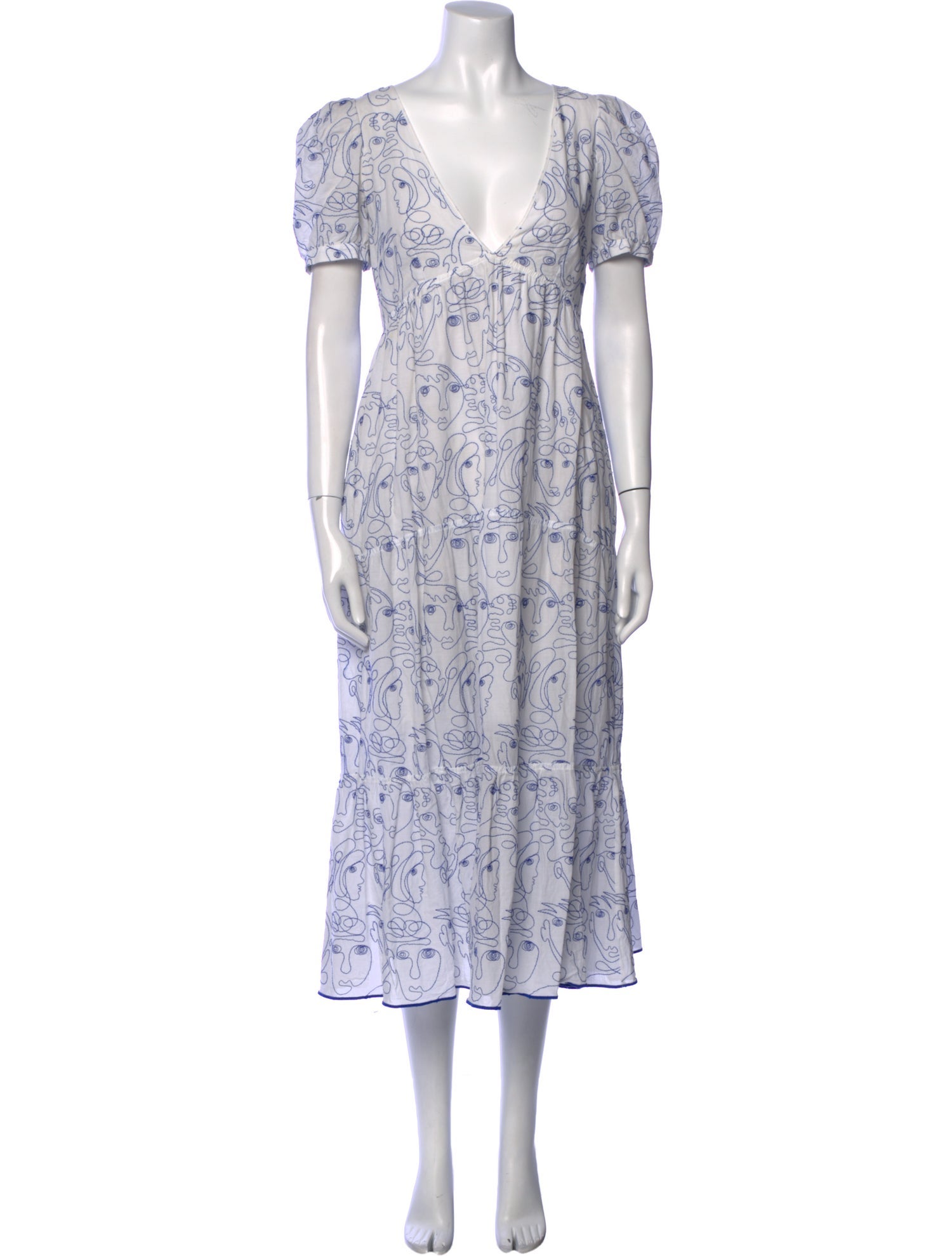 La Ligne Floral Print Midi Length Dress