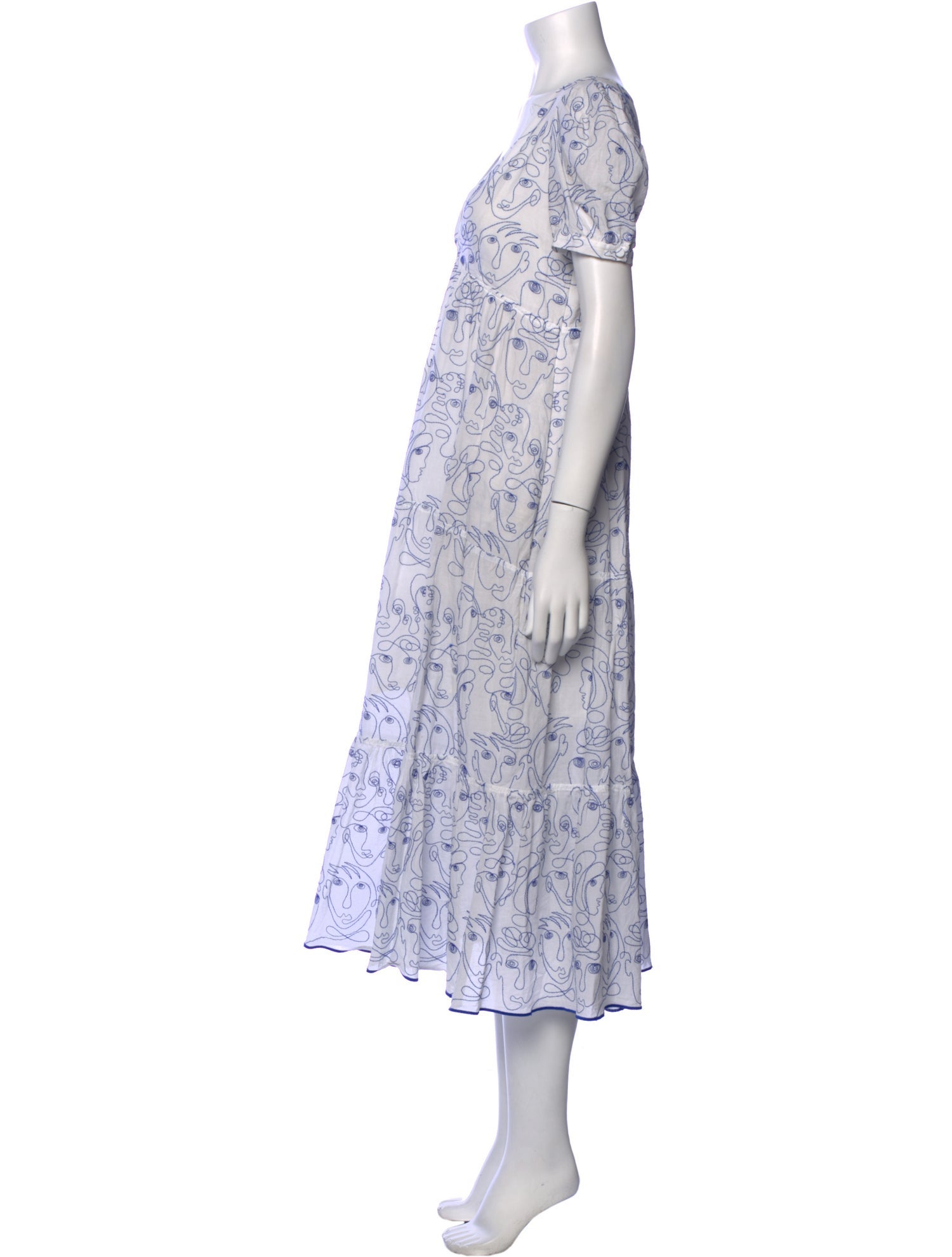 La Ligne Floral Print Midi Length Dress